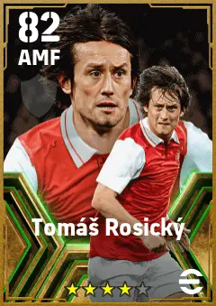 Tomas Rosicky eFootball 2026 player card — 82 OVR AMF