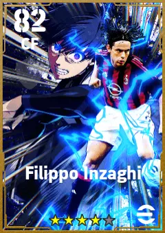 Filippo Inzaghi eFootball 2026 player card — 82 OVR CF