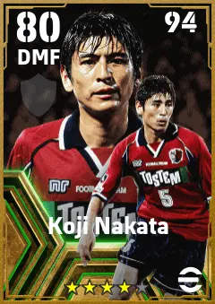 Koji Nakata eFootball 2026 player card — 80 OVR DMF