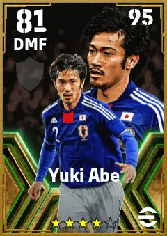 Yuki Abe eFootball 2026 player card — 81 OVR DMF