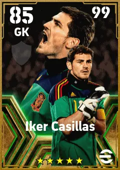 Iker Casillas eFootball 2026 player card — 85 OVR GK