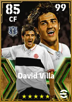 David Villa eFootball 2026 player card — 85 OVR CF
