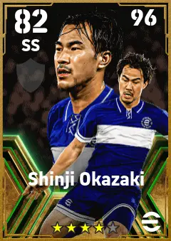 Shinji Okazaki eFootball 2026 player card — 82 OVR SS