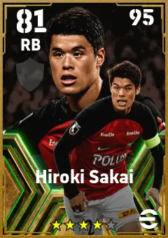 Hiroki Sakai eFootball 2026 player card — 81 OVR RB