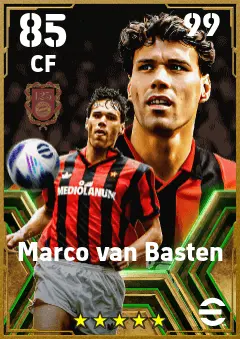 Marco van Basten eFootball 2026 player card — 85 OVR CF