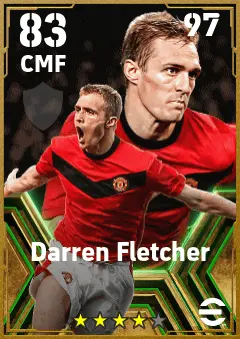 Darren Fletcher eFootball 2026 player card — 83 OVR CMF