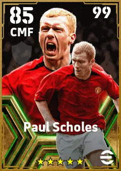 Paul Scholes eFootball 2026 player card — 85 OVR CMF
