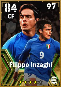 Filippo Inzaghi eFootball 2026 player card — 84 OVR CF