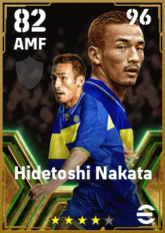 Hidetoshi Nakata eFootball 2026 player card — 82 OVR AMF