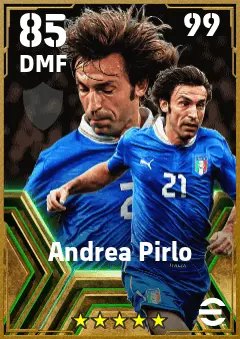 Andrea Pirlo eFootball 2026 player card — 85 OVR DMF
