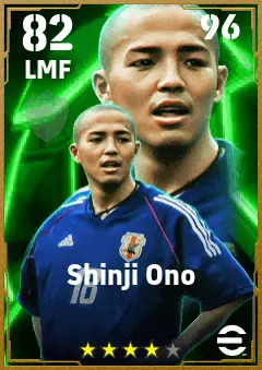Shinji Ono eFootball 2026 player card — 82 OVR LMF