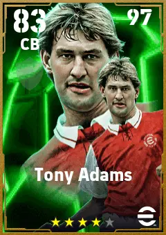 Tony Adams eFootball 2026 player card — 83 OVR CB