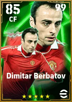 Dimitar Berbatov eFootball 2026 player card — 85 OVR CF
