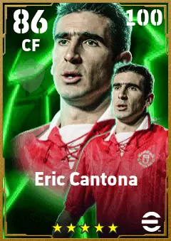 Eric Cantona eFootball 2026 player card — 86 OVR CF