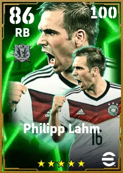 Philipp Lahm eFootball 2026 player card — 86 OVR RB
