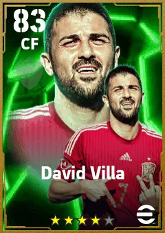 David Villa eFootball 2026 player card — 83 OVR CF