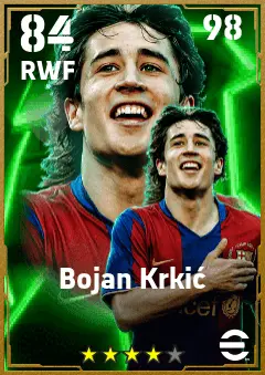 Bojan Krkic eFootball 2026 player card — 84 OVR RWF
