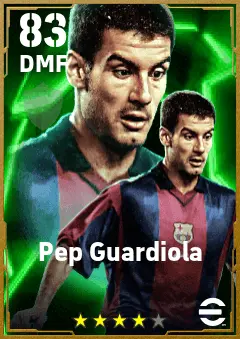 Pep Guardiola eFootball 2026 player card — 83 OVR DMF