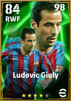 Ludovic Giuly eFootball 2026 player card — 84 OVR RWF