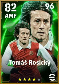 Tomas Rosicky eFootball 2026 player card — 82 OVR AMF