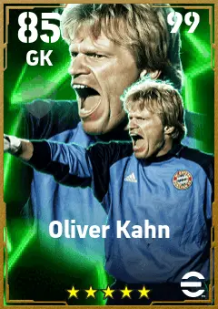 Oliver Kahn eFootball 2026 player card — 85 OVR GK