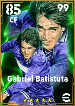 Gabriel Batistuta eFootball 2026 player card — 85 OVR CF