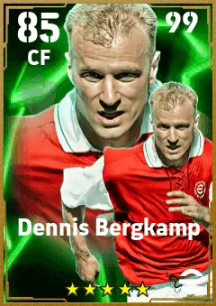 Dennis Bergkamp eFootball 2026 player card — 85 OVR CF