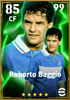 Roberto Baggio eFootball 2026 player card — 85 OVR CF