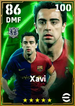 Xavi eFootball 2026 player card — 86 OVR DMF
