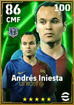 Andres Iniesta eFootball 2026 player card — 86 OVR CMF