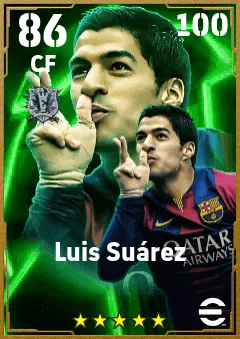 Luis Suarez eFootball 2026 player card — 86 OVR CF