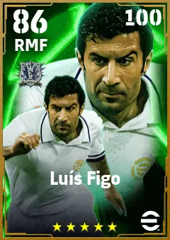 Luis Figo eFootball 2026 player card — 86 OVR RMF