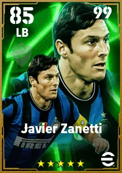 Javier Zanetti eFootball 2026 player card — 85 OVR LB