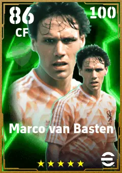 Marco van Basten eFootball 2026 player card — 86 OVR CF
