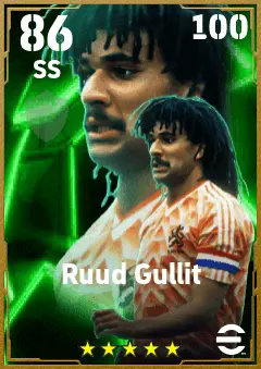 Ruud Gullit eFootball 2026 player card — 86 OVR SS