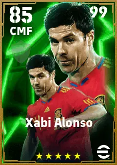 Xabi Alonso eFootball 2026 player card — 85 OVR CMF