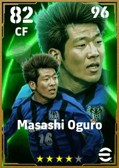 Masashi Oguro eFootball 2026 player card — 82 OVR CF