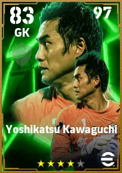 Yoshikatsu Kawaguchi eFootball 2026 player card — 83 OVR GK