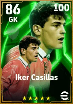 Iker Casillas eFootball 2026 player card — 86 OVR GK