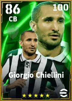 Giorgio Chiellini eFootball 2026 player card — 86 OVR CB