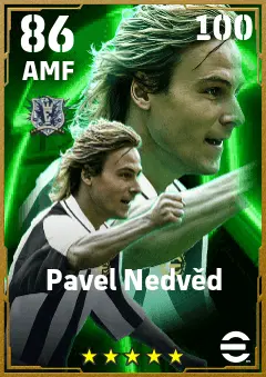 Pavel Nedved eFootball 2026 player card — 86 OVR AMF