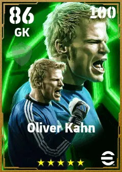 Oliver Kahn eFootball 2026 player card — 86 OVR GK