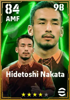 Hidetoshi Nakata eFootball 2026 player card — 84 OVR AMF