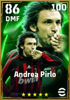 Andrea Pirlo eFootball 2026 player card — 86 OVR DMF