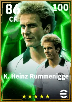 K. Heinz Rummenigge eFootball 2026 player card — 86 OVR CF