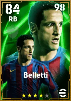 Belletti eFootball 2026 player card — 84 OVR RB