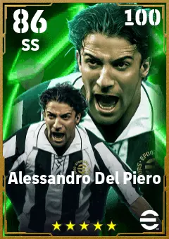 Alessandro Del Piero eFootball 2026 player card — 86 OVR SS