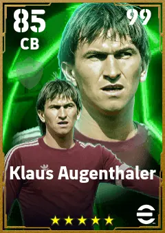 Klaus Augenthaler eFootball 2026 player card — 85 OVR CB