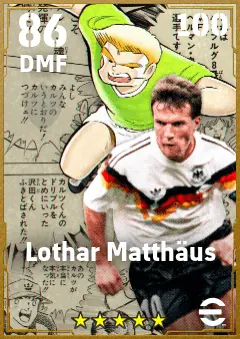 Lothar Matthaus eFootball 2026 player card — 86 OVR DMF