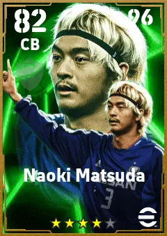 Naoki Matsuda eFootball 2026 player card — 82 OVR CB